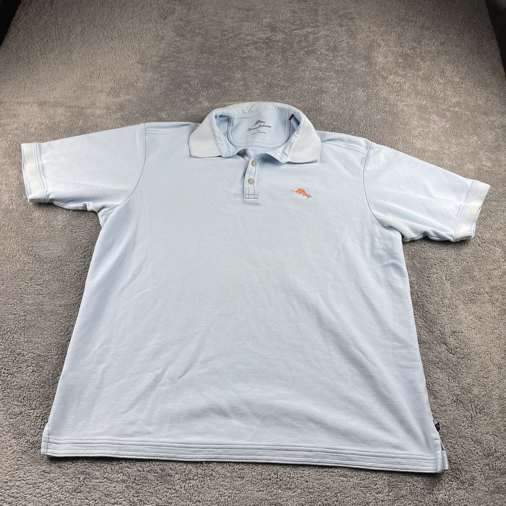 Tommy Bahama Golf Polo Shirt Mens XL Blue Short Sleeve